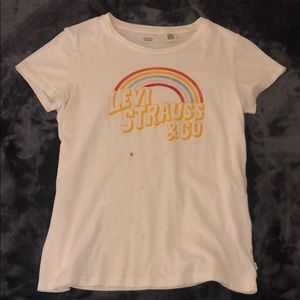 Levi’s rainbow white tee